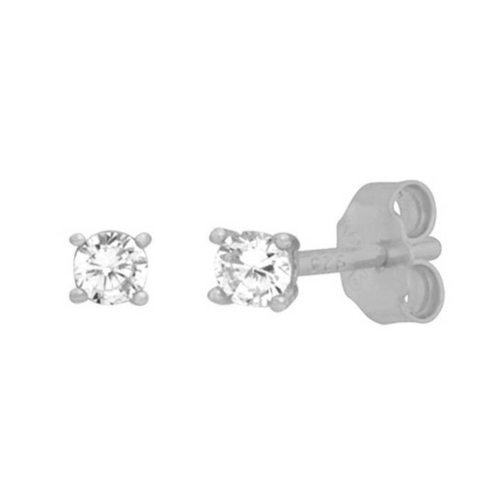 PETITE CZ STUDS 3MM SILVER for wholesale by fyb jewelry
