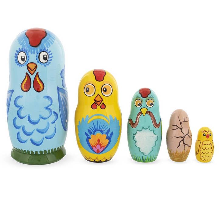 Muñecos de madera para anidar de The Chicken Family para venta al por mayor de BestPysanky