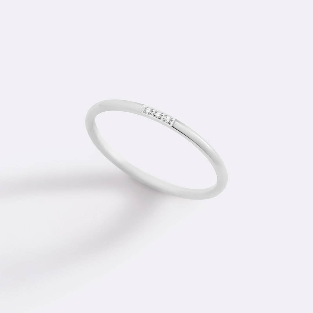 Mint & Lily - Vente Bague avec plusieurs pierres - Bague à superposer Dainty Diamonds6