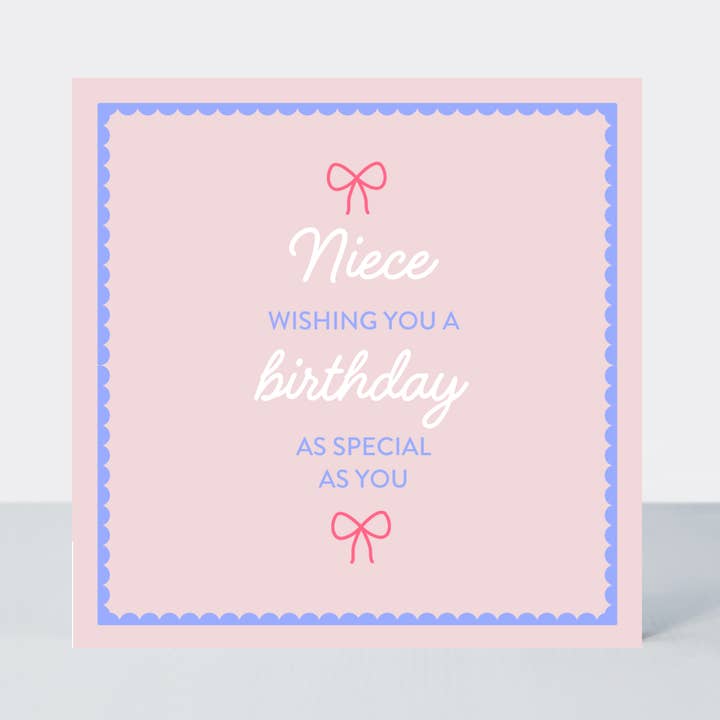 Coco Nichte Rosa Schleife Hübsche Geburtstagskarte für den Großhandel von Petimo