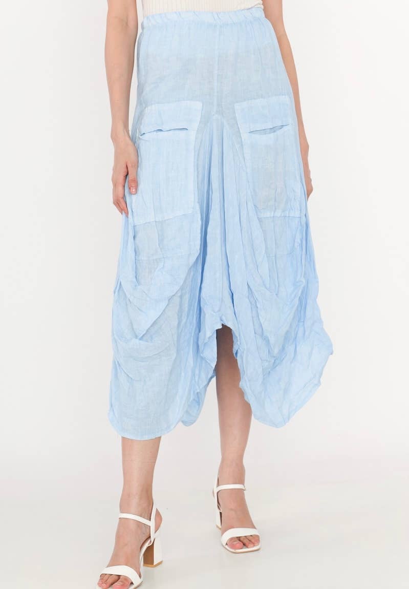 LINEN & COTTON HOUSE - Wholesale Jumpsuit - Women's - LINEN SAROUEL SKIRT WITH POCKETS 9917 663323