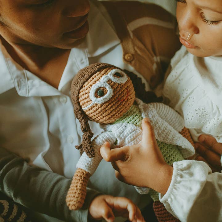 Pebble - Wholesale Doll - Kids - Handmade Fun-Loving Scientist Doll – Organic Cotton Crochet 3