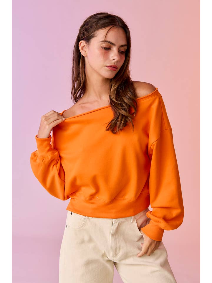 Papermoon - Wholesale Sweatshirt - Women's - PT17835 - Alina Off Shoulder Cropped Sweatshirt41