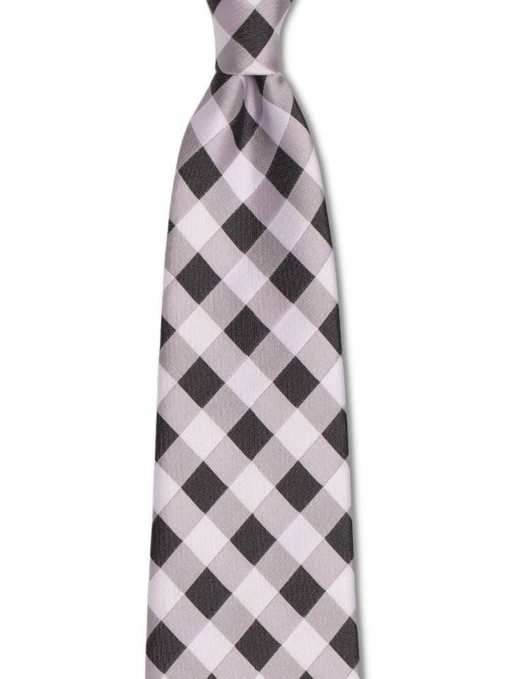 Black and White Picnic Patterned Tie for wholesale by GoTie