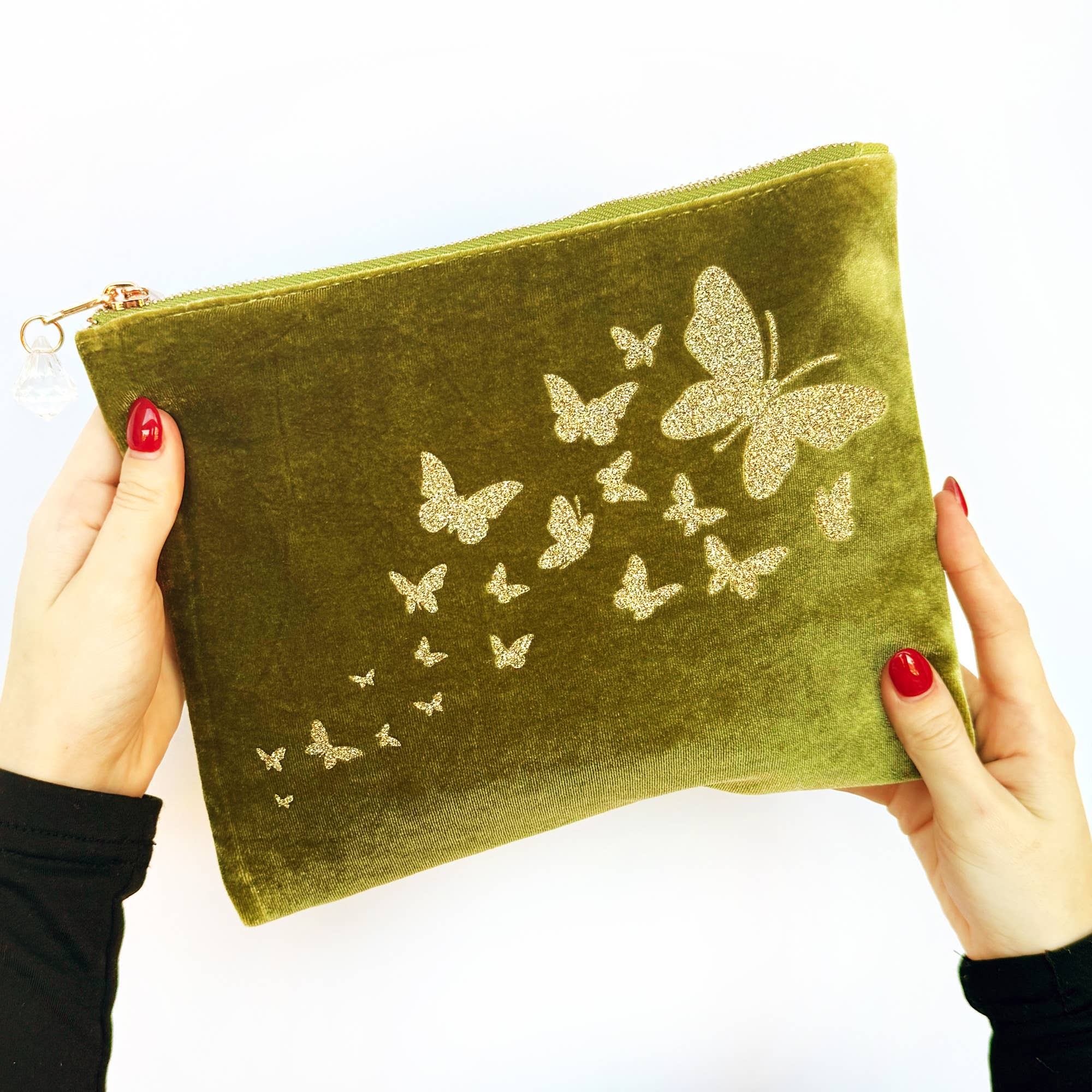 Lovethelinks Ltd – wholesale Make-up/cosmetic bag – Trailing Butterflies Velvet Make Up Bag6