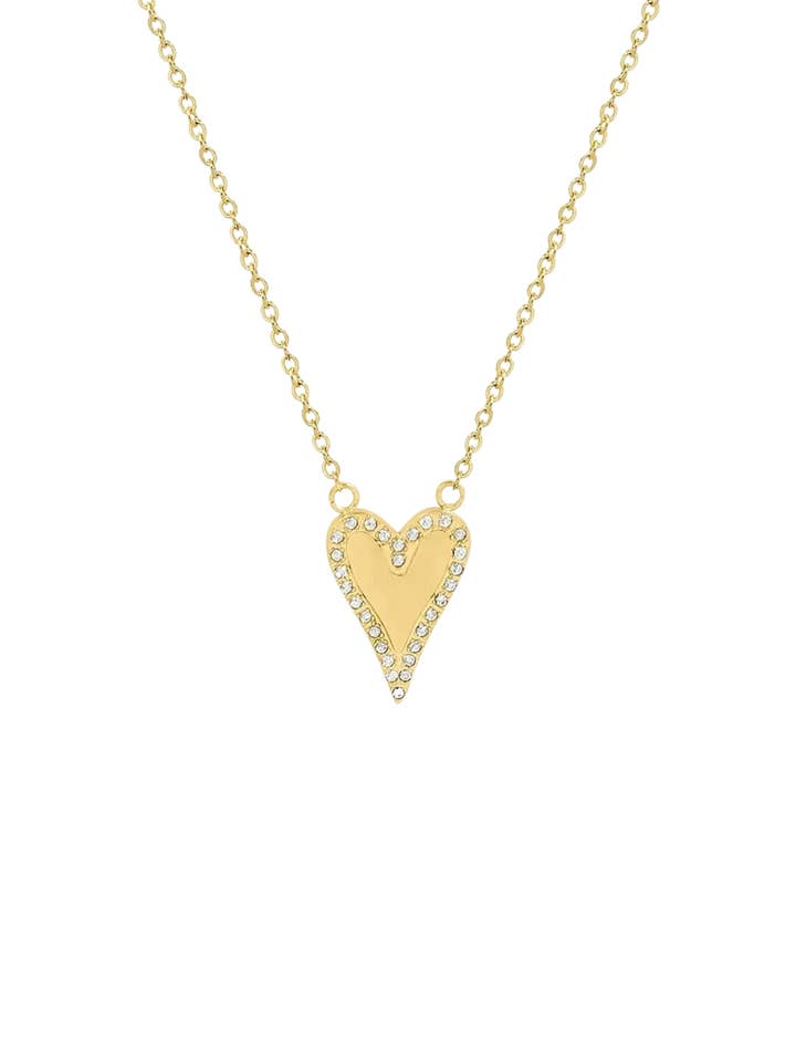 Pave Heart Necklace for wholesale by Hjane Jewels