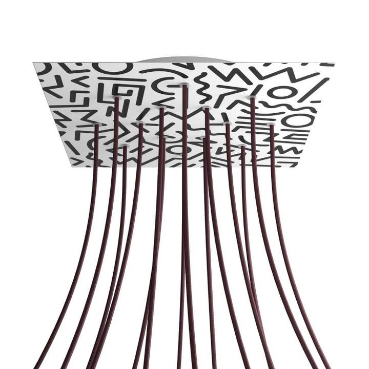 Rosace XXL Rose-One carré, 400 mm avec 14 trous et 4 trous latéraux - pour la vente par LIGHTINUP S.R.L.