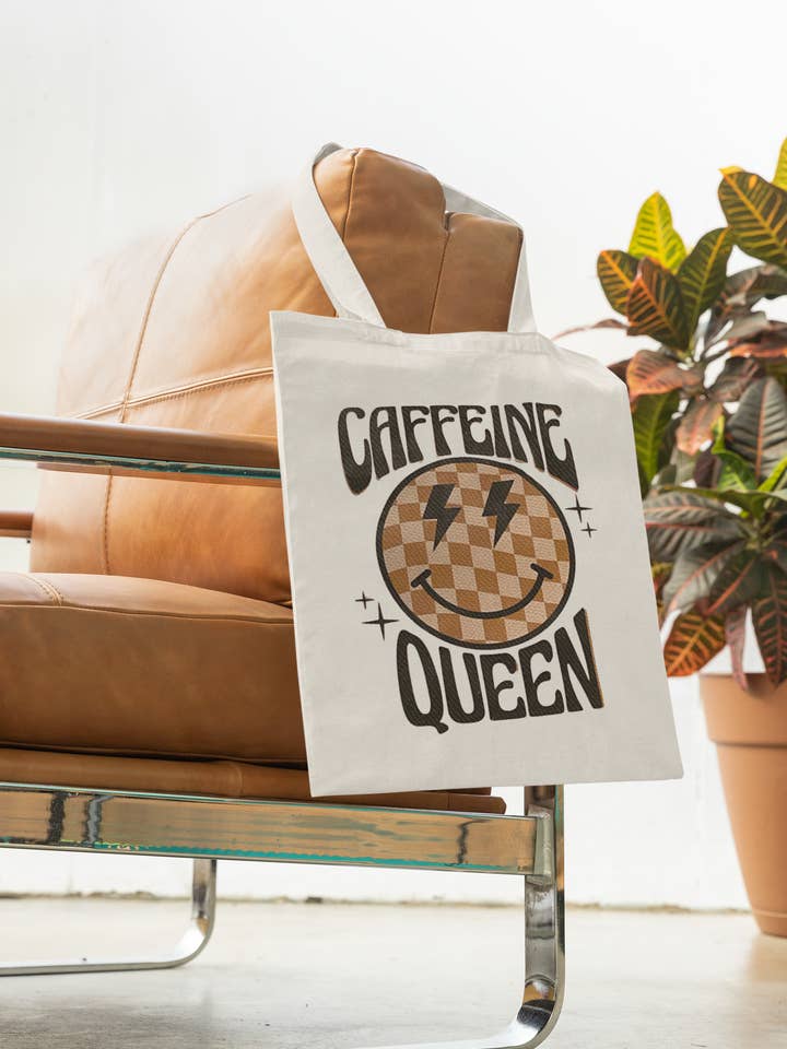 Caffeine Queen Cotton Tote for wholesale by MandaMade4u