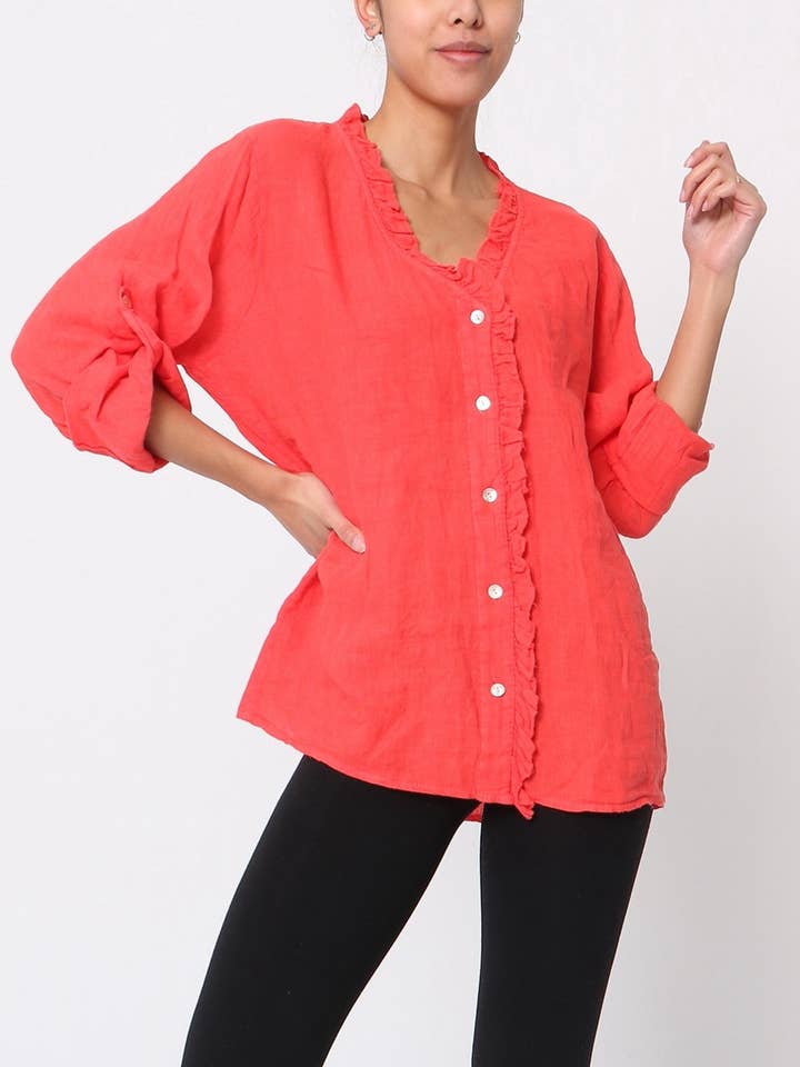 100% linen shirts REF. 1073 for wholesale by LÉA & LUC