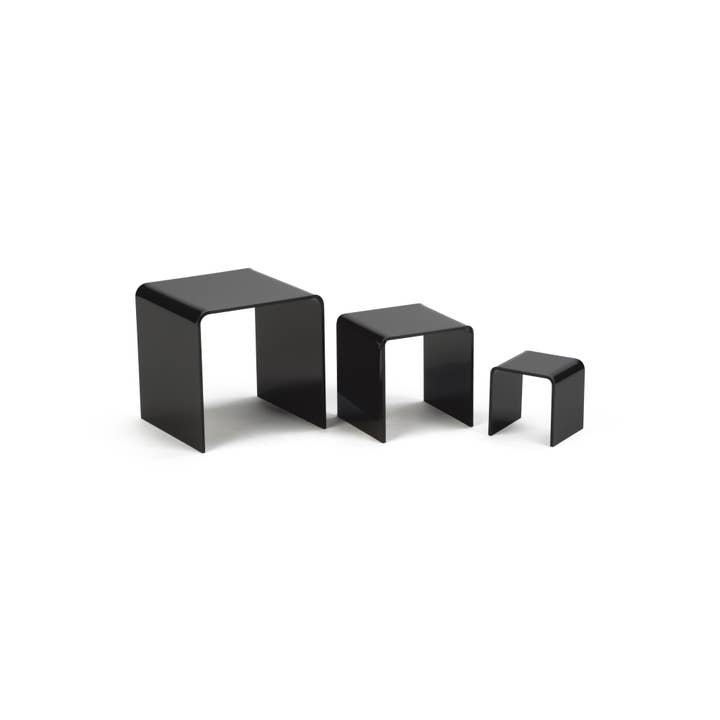 Tripar International - Wholesale Desk riser - Square Black Acrylic Risers2
