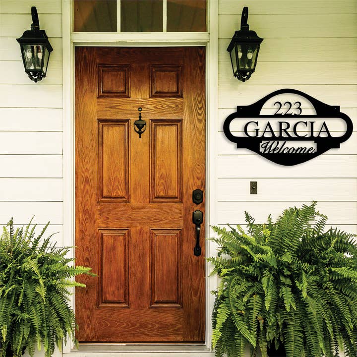 metal-plex – Sinal por atacado – Sinal de endereço com monograma de nome - arte de parede de metal3