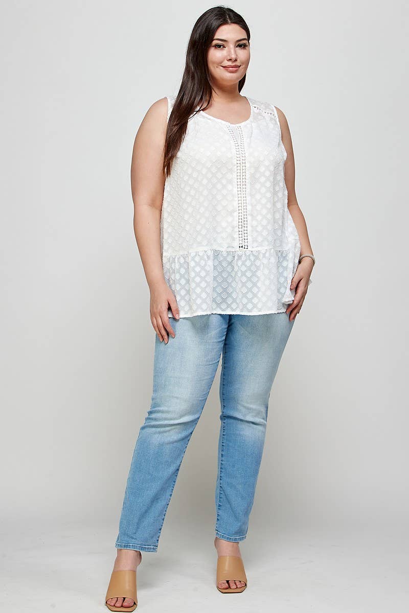 Haute Fox Plus Size & Contemporary - Vente Tunique – femme - Tunique volantée à bordure en crochet de grande taille - Vêtements grande taille3