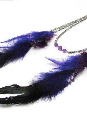 ( Y212 ) 18 INCH SUPER LONG FEATHER EARLACE for wholesale by Jewelry Max