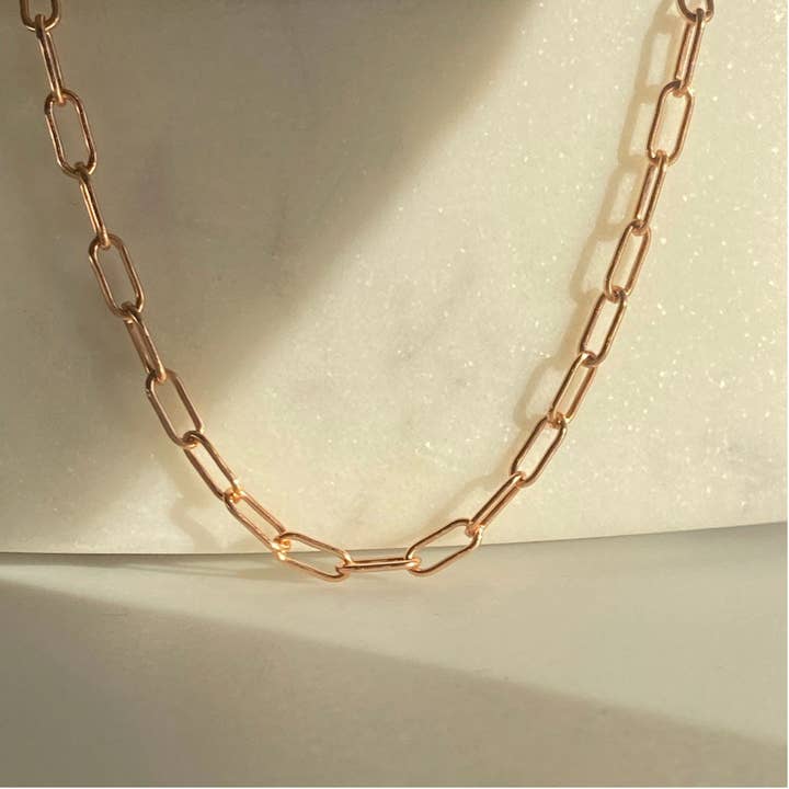 Roséguld Paperclip halsband för wholesale av sapere