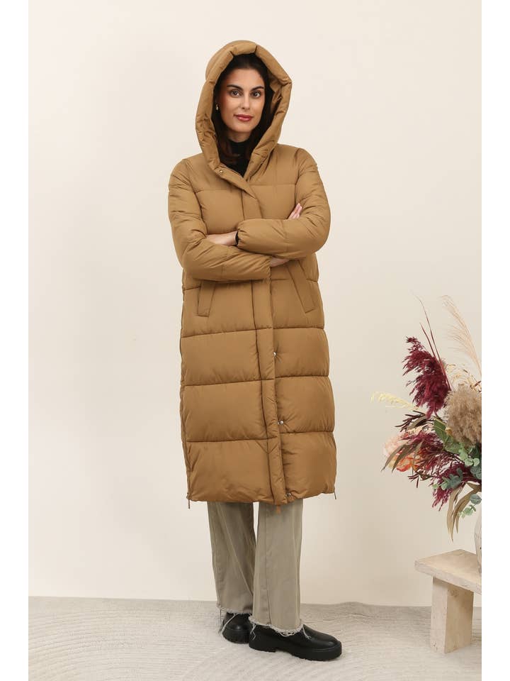 Attrait Paris - Venta al por mayor Plumífero - Mujer - Abrigo acolchado largo con capucha25