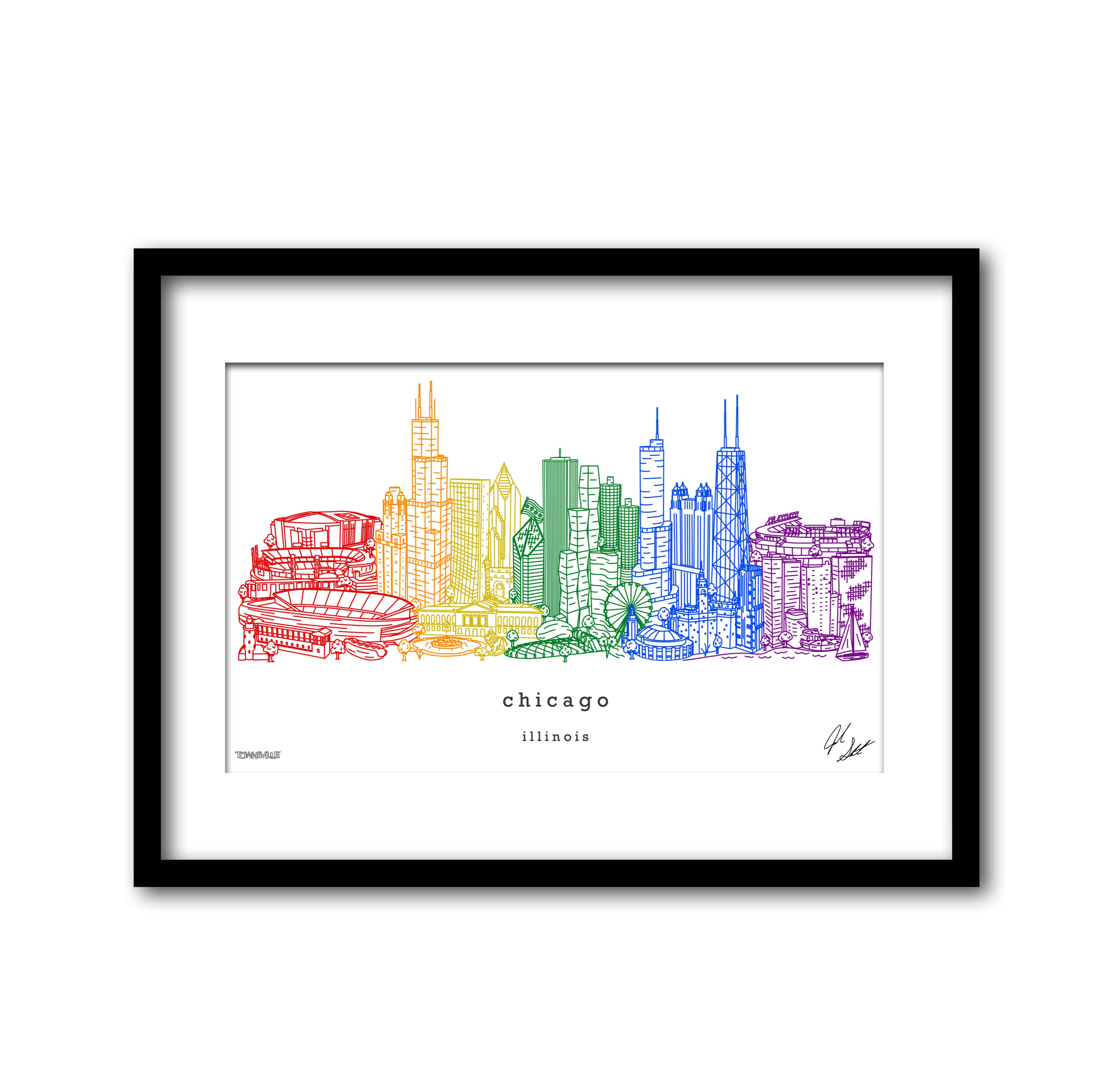 Townsville Art – Großhandel Kunstdruck – Chicago Illinois Minimalistische Wanddekor6