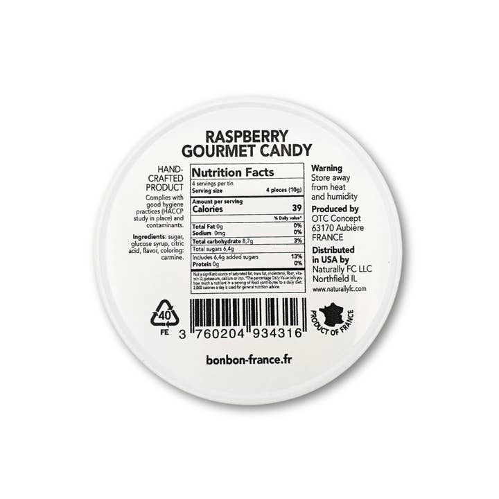 Bonbon USA France - Wholesale Hard Candy - Saint Ange Raspberry - French Gourmet Natural Candy Tin2