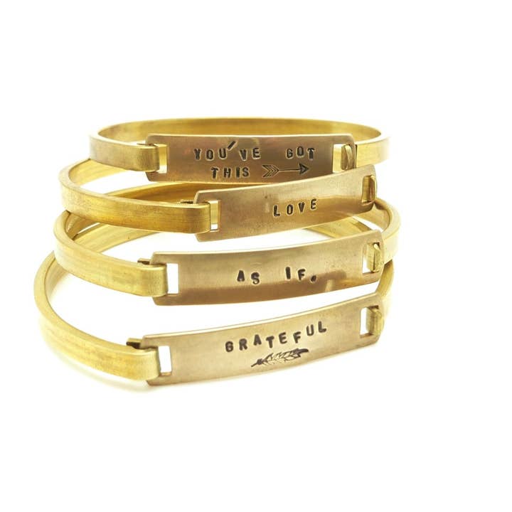 Stone Cooper - Wholesale Cuff Bracelet - Custom Expression Stamped Clip-Cuff Brass Bracelet5