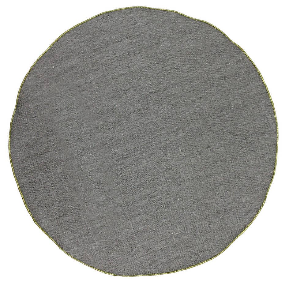 Giardino Segreto – wholesale Placemat – Round placemats in pure RESINATED linen1