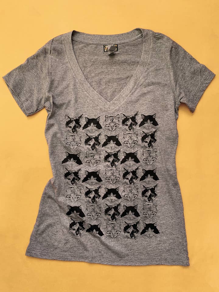 Catmouflage Tee - damer V-hals för wholesale av MBMB