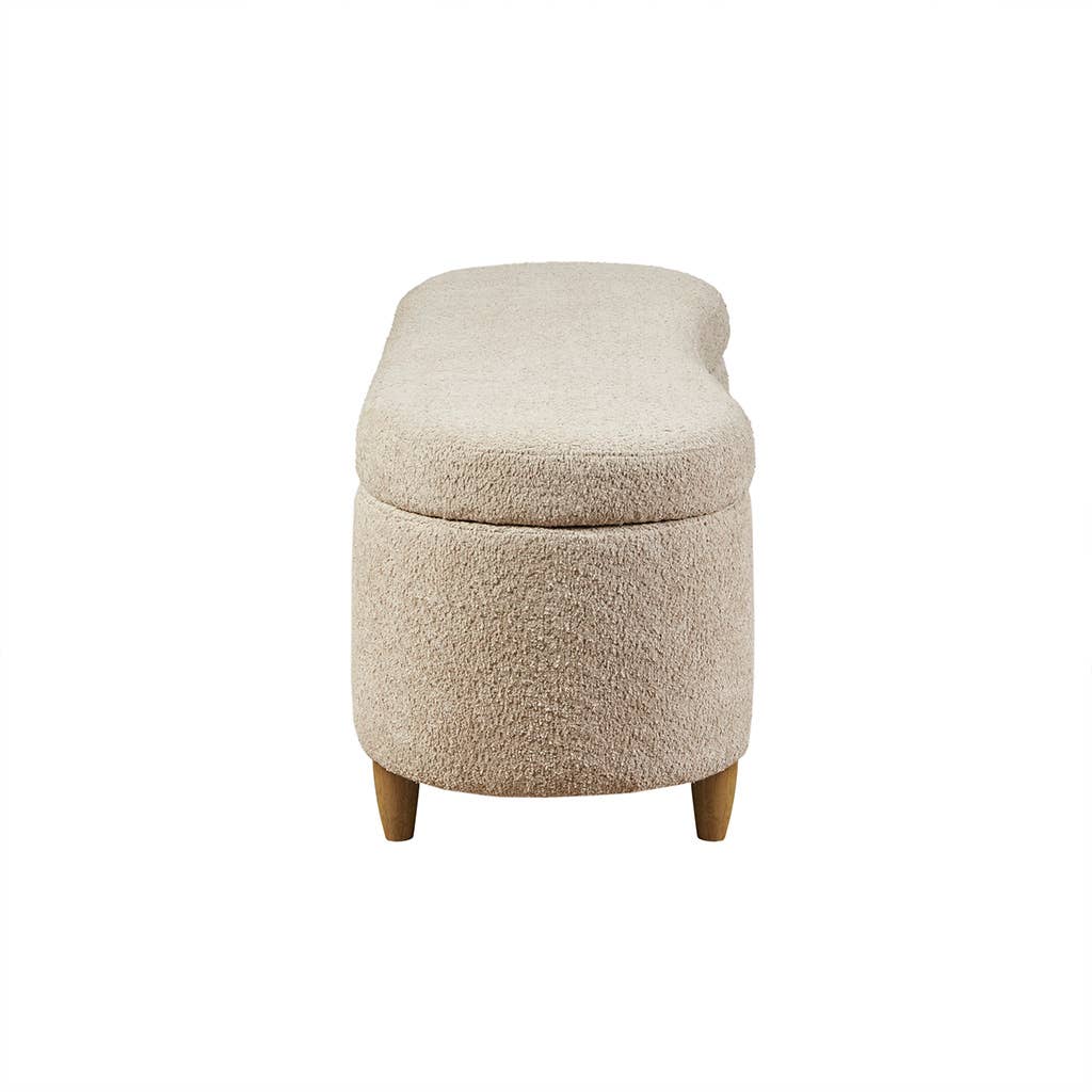 Olliix - Vente Bancs - Banc de rangement rabattable Boucle, taupe clair8