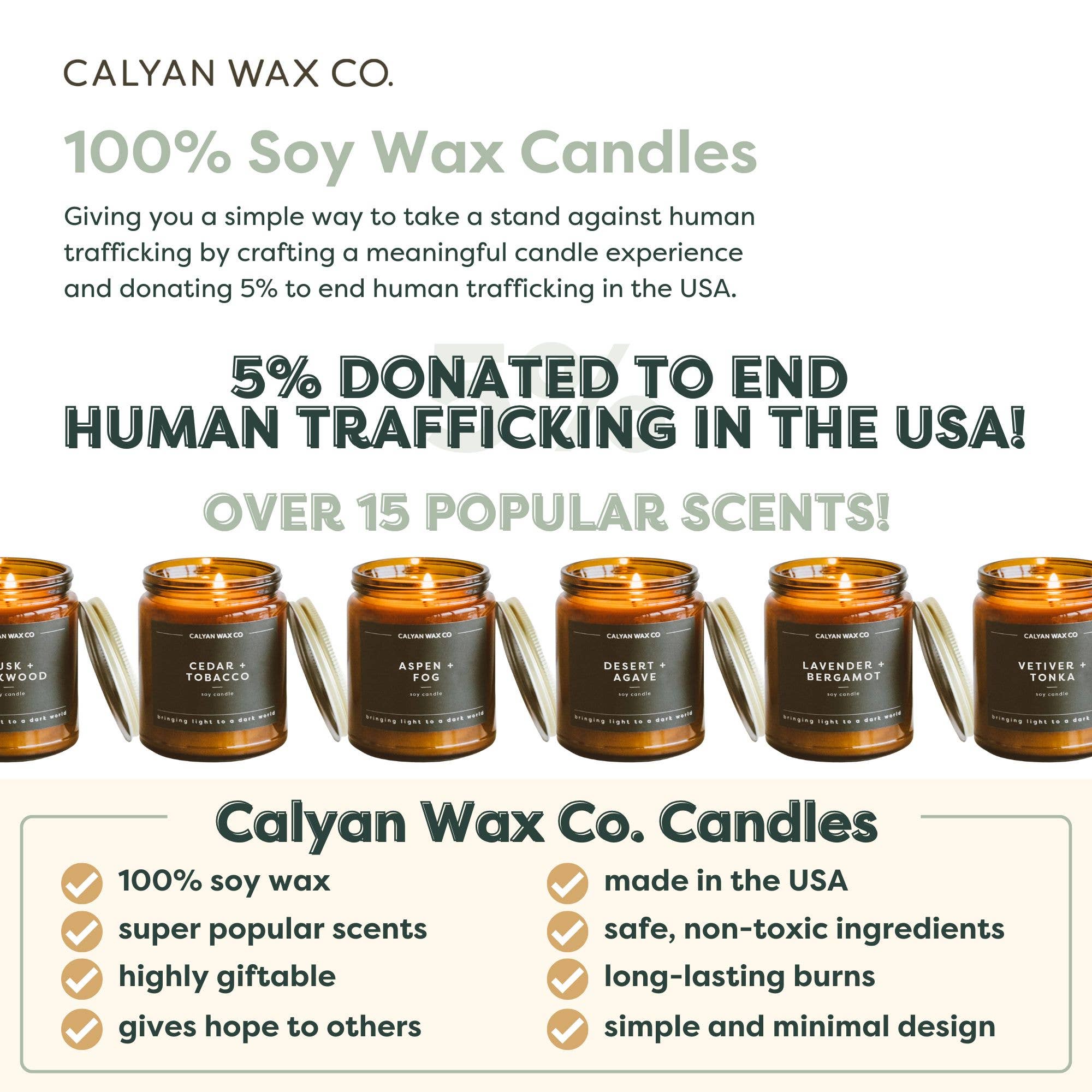 Calyan Wax Co. - Wholesale Jar/Filled Candle - Oakmoss + Amber - Amber Jar Soy Candle5