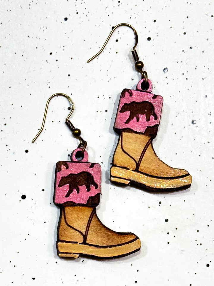 Pendientes colgantes de madera Mama Bear Xtra Tuffs, Alaska para venta al por mayor de Ak Daisy Chain