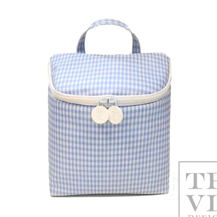 Take Away Lunch Bag - Insulated Gingham Mist for wholesale on Faire0