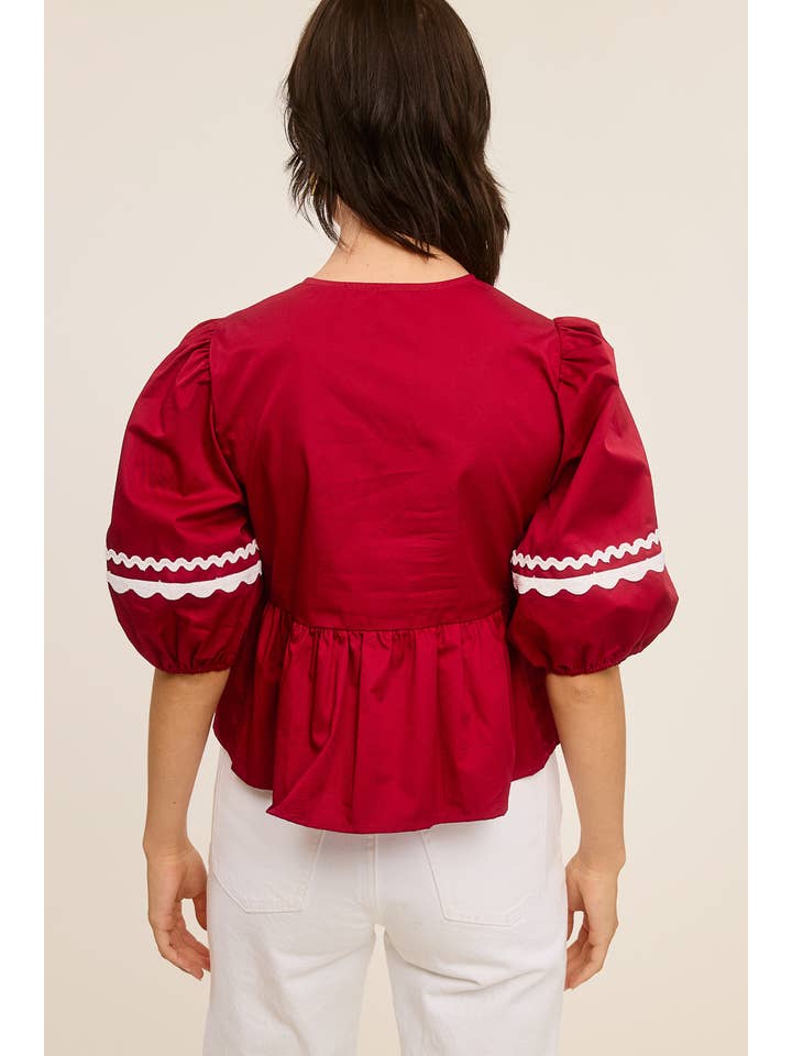 Ultramarine - Wholesale Blouse - Women's - Ric-Rac Half Sleeve Blouse9