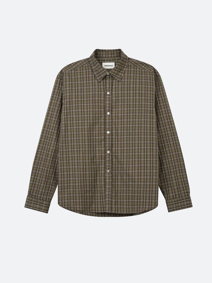 FRAGILE® Vintage Brown Plaid Shirt for wholesale by FRGL