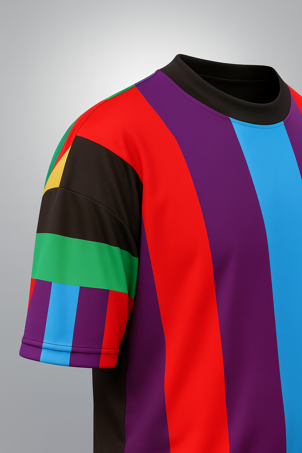 Factory Blanks – wholesale T-shirt – men's – SUNSET RETRO STRIPE BOXY JERSEY – NEW STYLE STREETWEAR
9