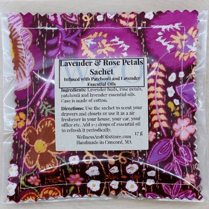 Wellness & Oils - Wholesale Sachet - Lavender & Rose Sachet with Patchouli Lavender Essential Oil3