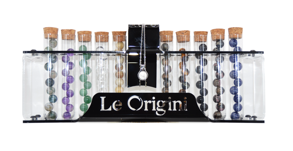 Crystal Connexion - Vendita all'ingrosso Collana con ciondolo/pendaglio - Ciondolo Luna in Pietre Naturali con Espositore Le Origini1