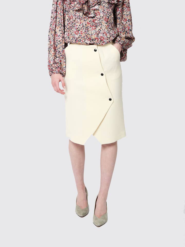 JUPE AGATHA EN LAINE ÉCRU pour la vente par Ambali