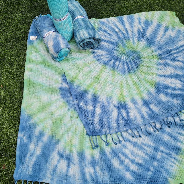 EBRU Home – wholesale Throw blanket – 4 WAFFLE THROW/ Blanket , Assorted Tie-Dye Waffle Towel8