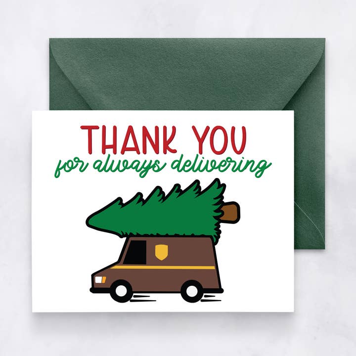 Carte de Noël pour le livreur – Merci pour la livraison pour la vente par Felicia Nicole Design