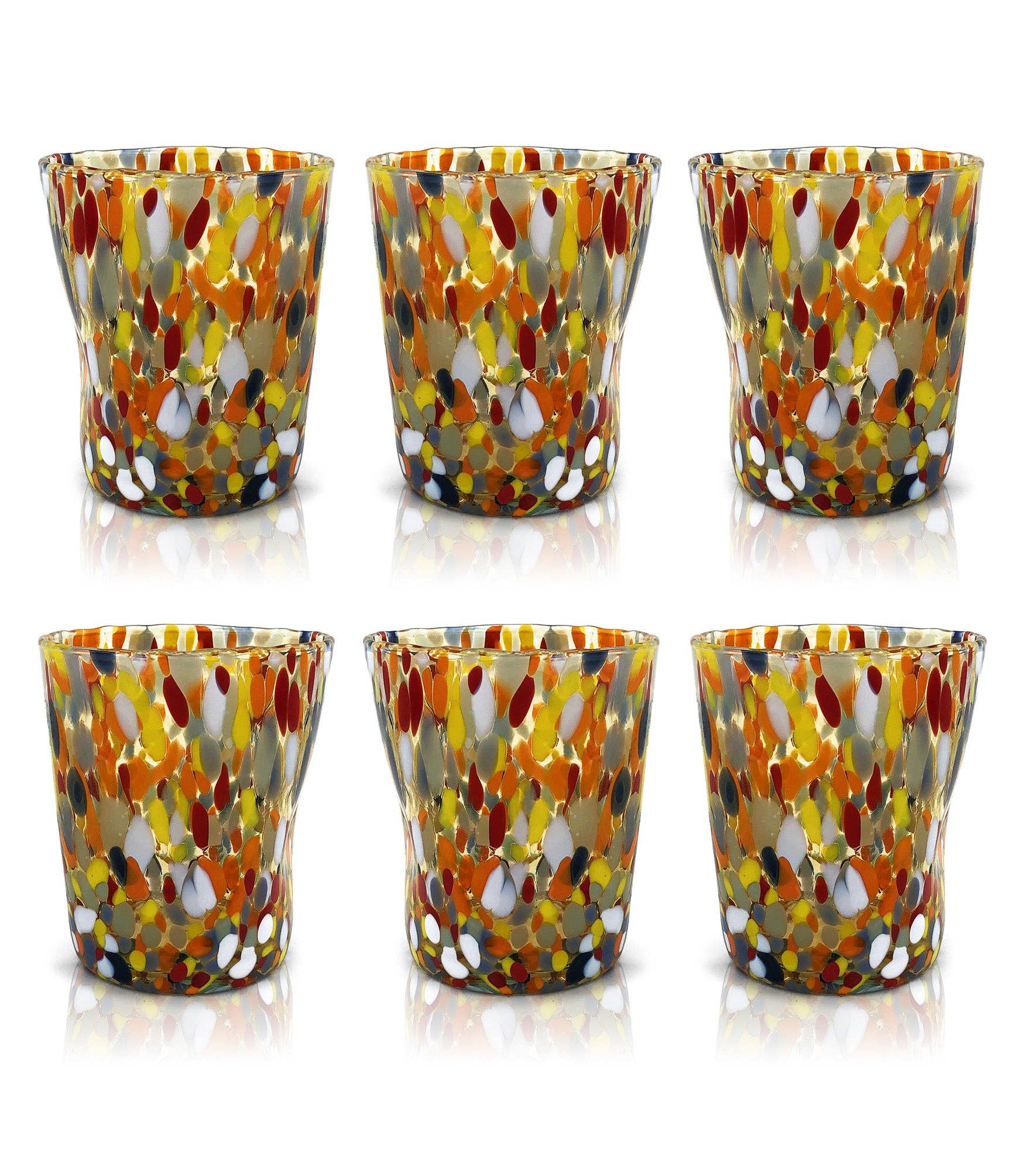 Mazzega Art & Design – wholesale Dricksglas och koppar – Färgade glas, ”The Colors of Murano” tumlar, modell Classic4