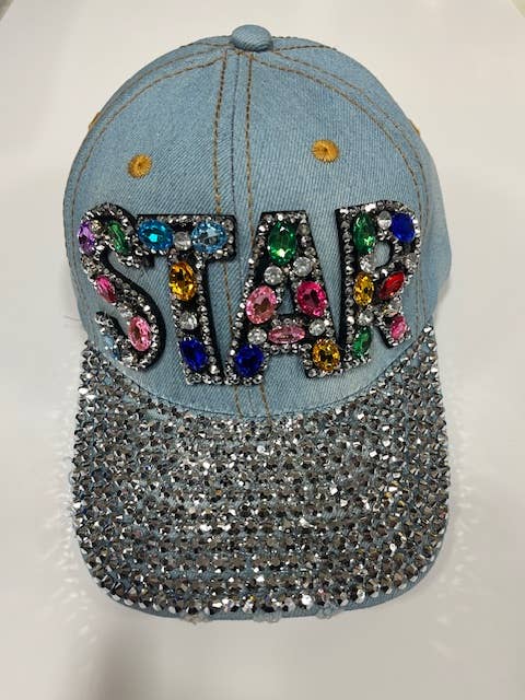 7 Star - Vente Casquette de baseball – femme - Casquettes en denim avec strass assorties et ajustables (12 pièces assorties)2