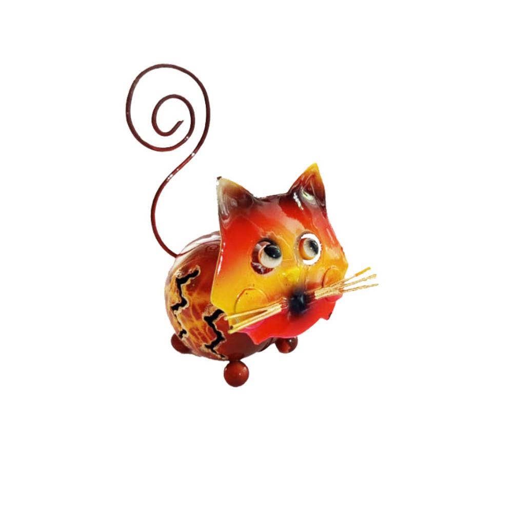 Shared Earth – wholesale Decorative figurine – Cat Metal Assorted Colours 6x7x8cm1