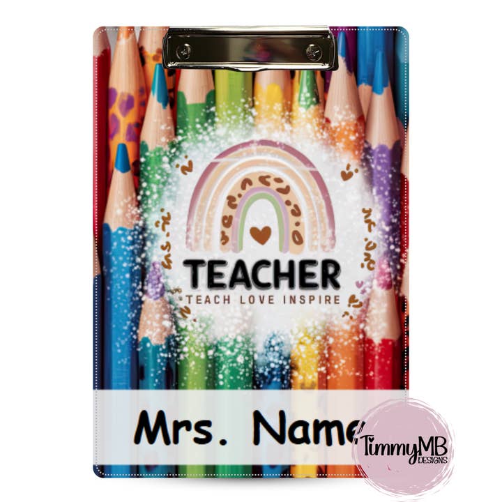 Leopard Bleistift Lehrer - Benutzerdefiniertes Klemmbrett für den Großhandel von TimmyMB Designs