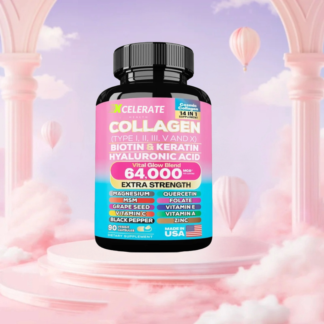 Xcelerate Health - Wholesale Oral Supplement/Vitamin - Collagen with Biotin & Keratin Vital Glow Blend for Healthy Skin and Hair Health All In 1 Supplement9