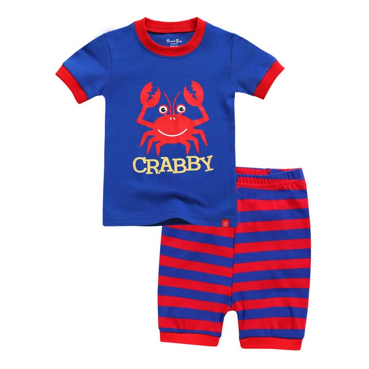 Ensemble de pyjama à manches courtes Blue Crab pour la vente par Vaenait Baby