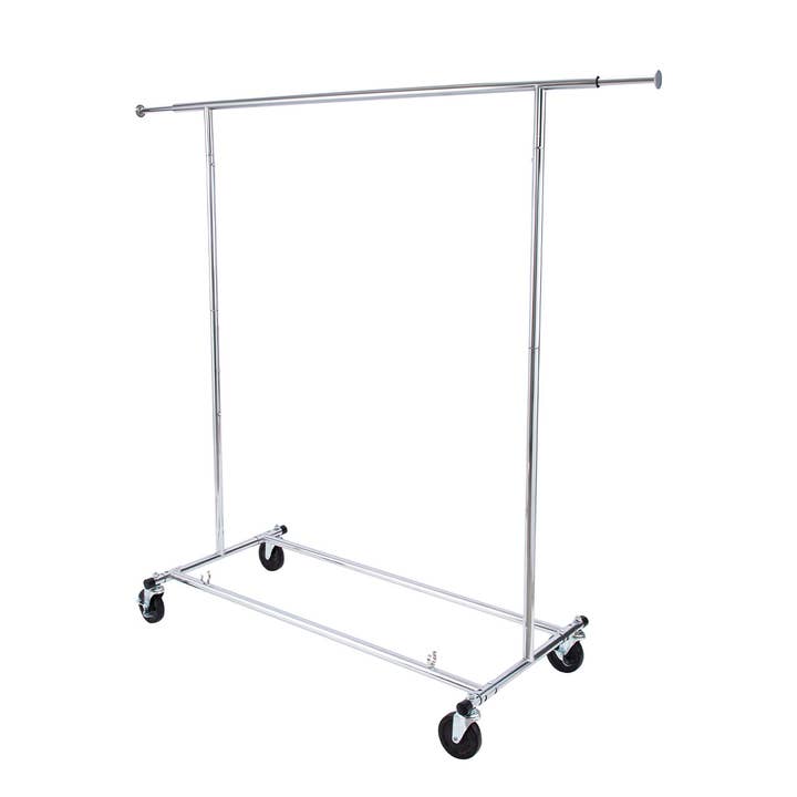 Store Supply Warehouse - Wholesale Retailer Display - Accessories - Economy Chrome Single-Rail Collapsible Salesman Rack4