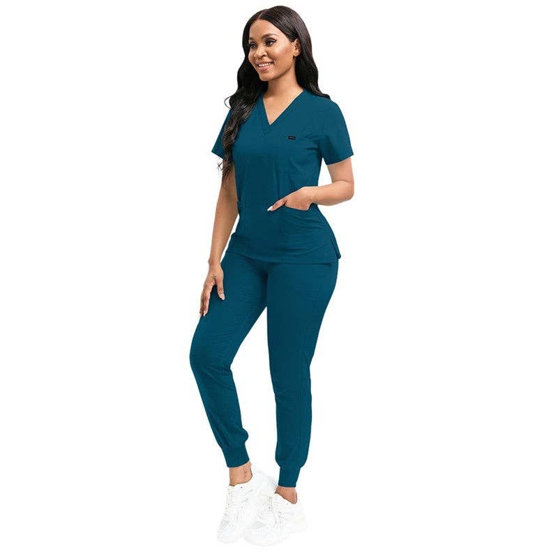 FurDecoration - Wholesale Healthcare Uniform - Women's - Short Sleeve Straight Leg Scrub Suit4
