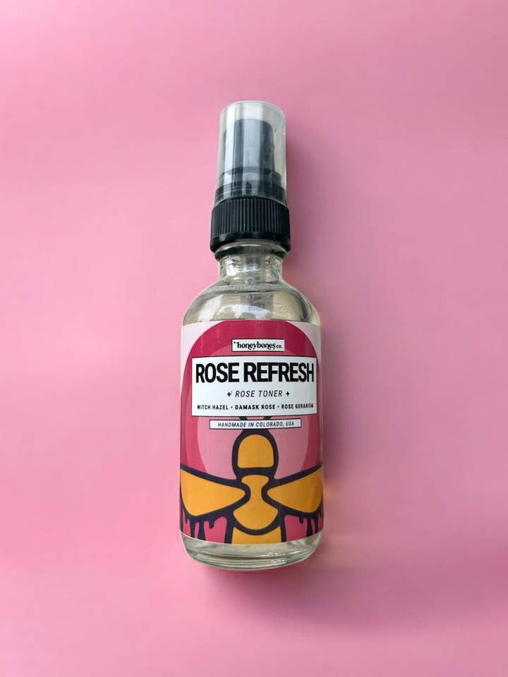 Rose Refresh : Tonique Visage & Cheveux à la Rose pour Nettoyer et Équilibrer pour la vente par Honey Bones Co. | Botanical-Based Home + Body Care
