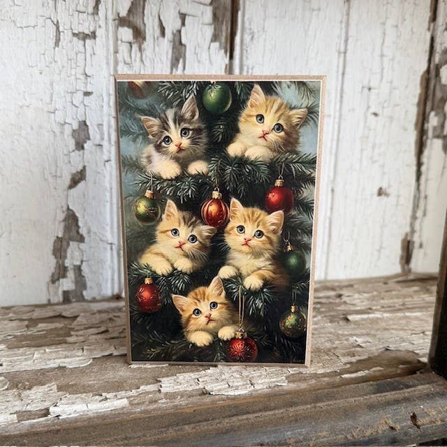 HMK983B Tree of Kittens Block for wholesale by JanMichaels Art & Home