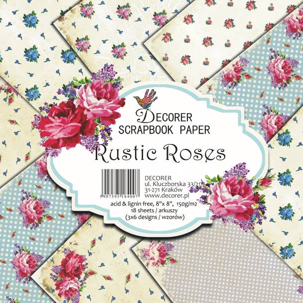 Papel para álbum de recortes con rosas rústicas, 8 x 8 pies para venta al por mayor de DECORER