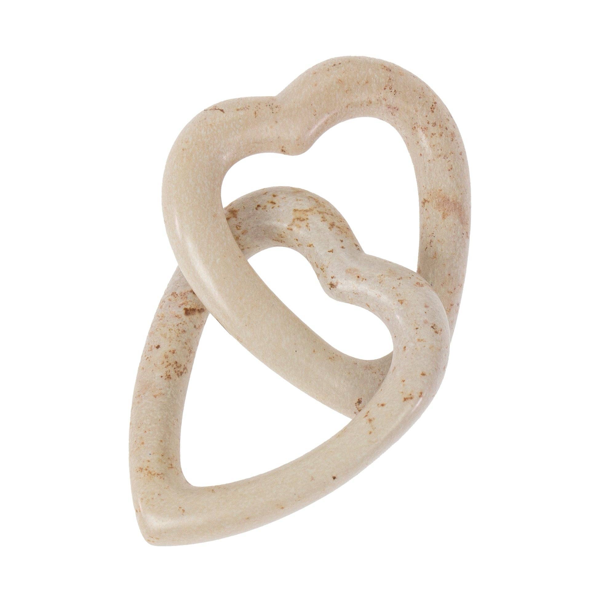 Global Crafts - Wholesale Decorative Tabletop Object - Soapstone Carved Twine Hearts2