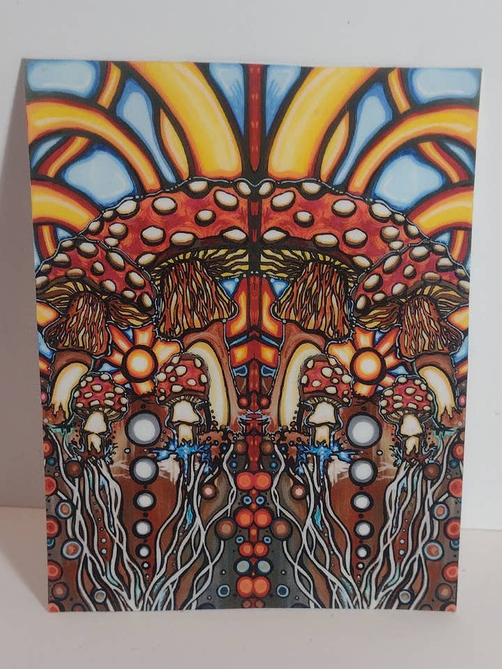 Waterproof Art Sticker- Mushroom Series- Large-Amanitas for wholesale by Laura Noel Art and Music