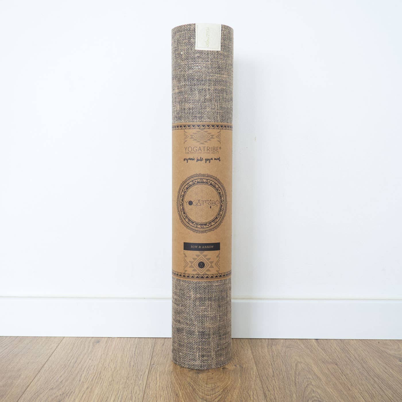 Indiaveda - Vente Tapis de yoga - Tapis de yoga écologique Bow Arrow Moka en jute biologique et caoutchouc naturel2